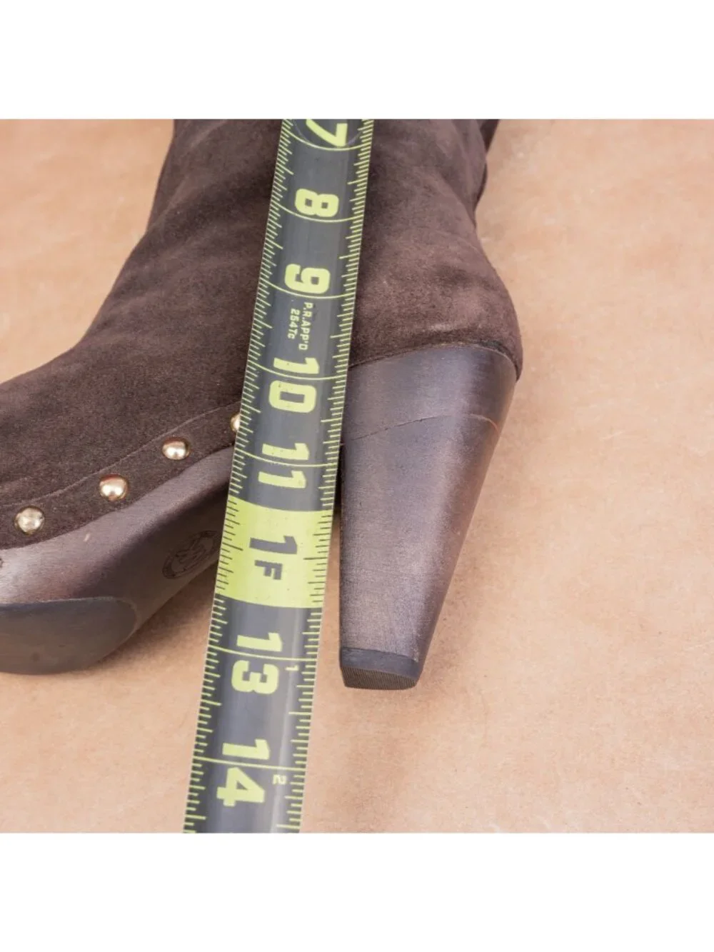 Michael Kors Women Brown Suede Studded Top Lace Fleece Lined Mid Boots sz 6.5